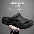 Mens Summer Outdoor Non-Slip Soft-Soled Closed-Toe Beach Clog Shoes