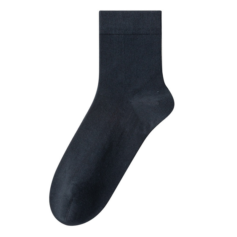 Mens Mid-Calf Cotton Socks With Odor-Resistant Properties
