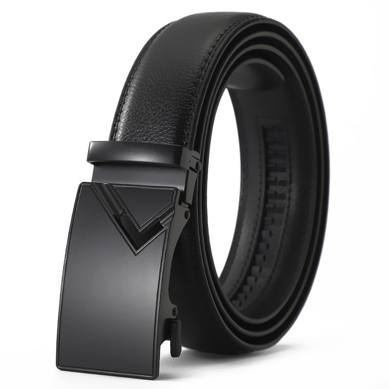 Mens Genuine Leather Belt With Automatic Buckle