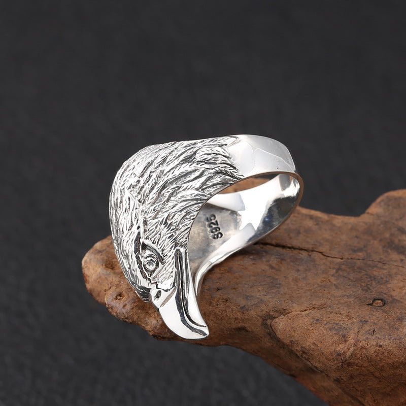 Bague personnalisée pour homme avec tête d'aigle créative
